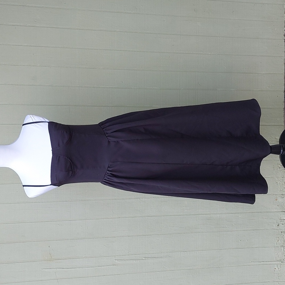 Black A-Line Midi Dress Sz S - Picture 3 of 14